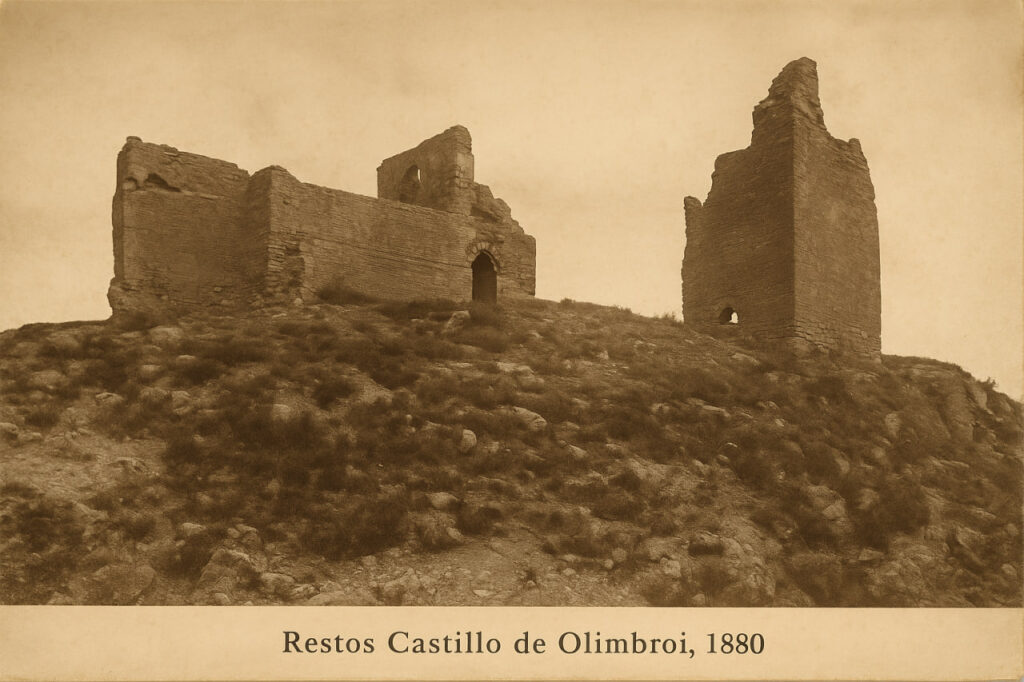 Старинная фотография руин замка Кастель-д’Олимброи (Castell d’Olimbroi) в Дении, сделанная около 1906 года Франсеском Ксавье Паресом-и-Бартрой