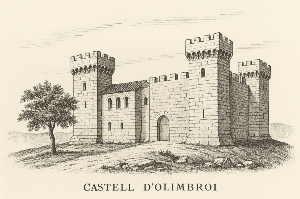 Реконструкция замка Кастель-д’Олимброи (Castell d’Olimbroi) в Дении до разрушения, по материалам Жозепа Антони Гисберта