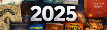 Коллаж из самых читаемых книг в Испании 2025 года: Полночная библиотека, Onyx Storm, Blackwater, Служанка, Redención, Piel, дневник стоика и другие бестселлеры Kindle и муниципальных библиотек.