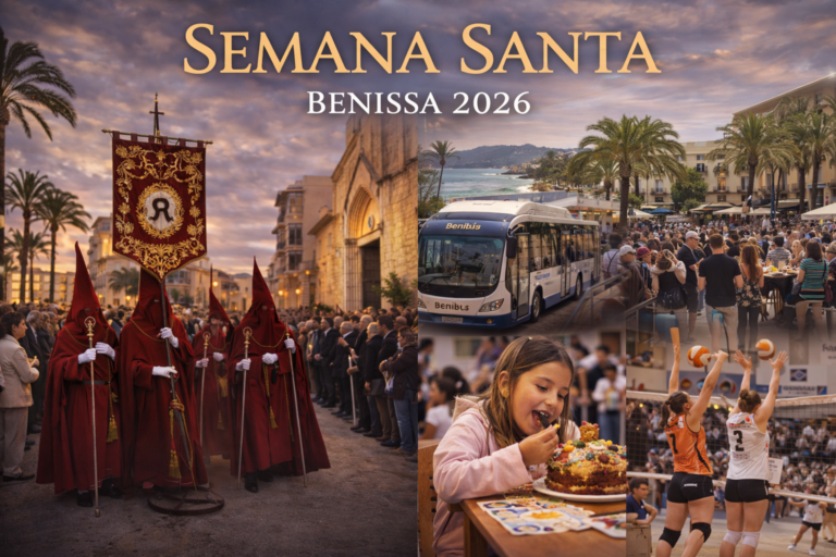 Semana Santa 2026 в Бениссе: процессия у базилики, городские мероприятия, автобус Benibús, детские и спортивные активности
