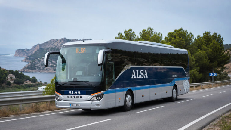 Автобус ALSA на трассе между городами побережья Коста-Бланки