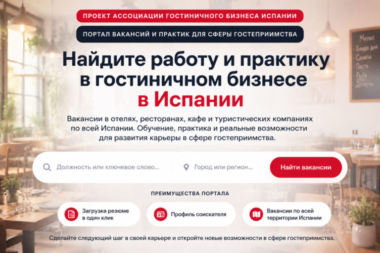 Работа в Испании: появился новый портал вакансий для гостиничного бизнеса Новый портал вакансий Campus Hostelería для поиска работы в гостиничном бизнесе Испании