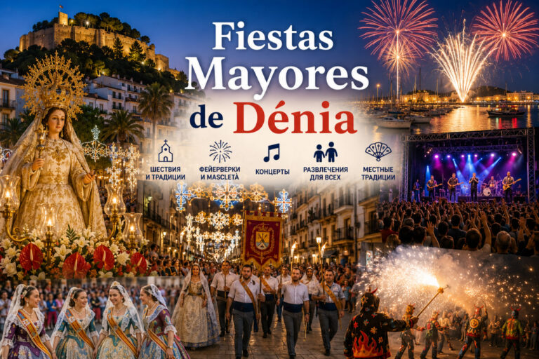 Fiestas Mayores de Dénia — главный городской праздник Дении с шествиями, концертами и фейерверками